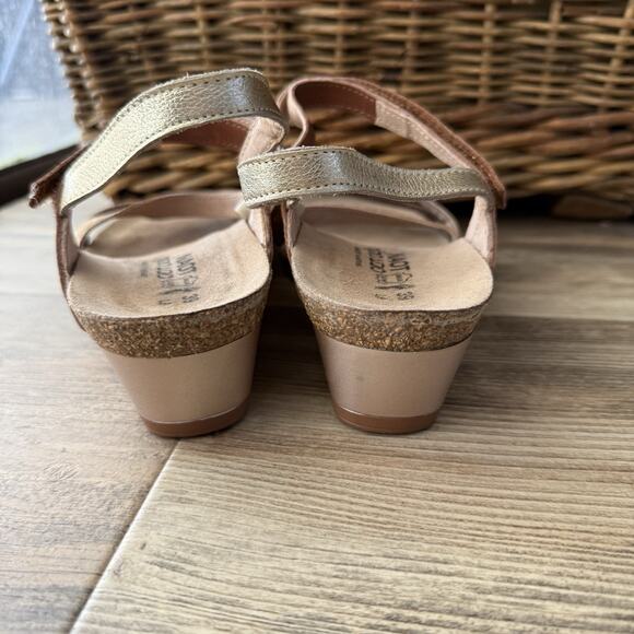 Naot Hero Wedge Sandals Women’s 39 (US 8) – Leather Strappy Cork Footbed Comfort - Picture 3 of 7